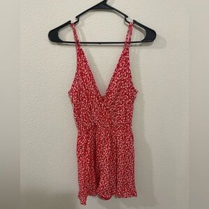 Like new red romper with cute tie back